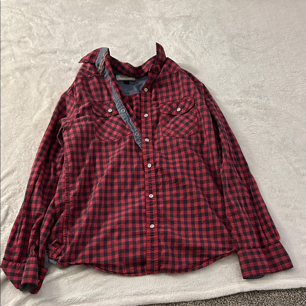 Flag and Anthem Men's Red Plaid Shirt
